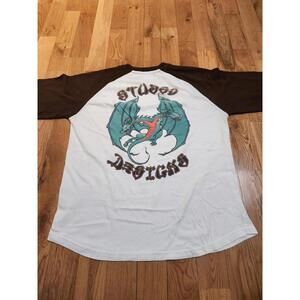 Stussy Designs Dragon Raglan Baseball Brown T-Shirt Men's L